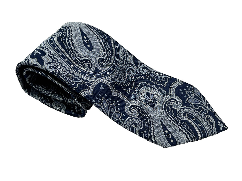 Nautica Men's Blue Paisley 100% Imported Silk Necktie 58.5" L 3.5" W